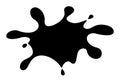 Ink stain icon. Black paint splatter. Vector illustration
