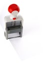 Ink stamp over white paper Royalty Free Stock Photo