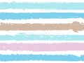 Horizontal ink lines paint stripes seamless vector summer pattern. Royalty Free Stock Photo