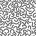 Ink stroke lines seamless pattern. Smooth wavy texture