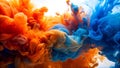 Ink Swirls: A Whirlwind of Orange and Blue AI generated