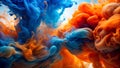 Ink Swirls: A Whirlwind of Orange and Blue generative AI