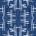 Ink Tartan Scottish Vector Seamless Pattern. Blue