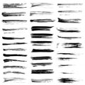 Ink vector brush strokes set. Vector illustration. Grunge hand drawn watercolor texture. Royalty Free Stock Photo