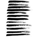 Ink vector brush strokes set. Vector illustration. Grunge hand drawn watercolor texture. Royalty Free Stock Photo