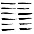 Ink vector brush strokes set. Vector illustration. Grunge hand drawn watercolor texture. Royalty Free Stock Photo