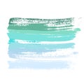 Ink vector brush strokes set. Vector illustration. Grunge hand drawn watercolor texture. Green and blue gradient Royalty Free Stock Photo