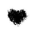 Ink vector dry brush stroke. Heart vector illustration. Grunge hand drawn watercolor texture. Space for text. Royalty Free Stock Photo