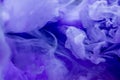 Ink water burst. Fantasy clouds.Fluorescent pearl blue purple color light fluid drop swirl on bright gradient abstract art copy Royalty Free Stock Photo