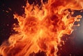 Ink water explosion effect. Orange fire flames Royalty Free Stock Photo