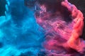Ink water mix fantasy waves blue pink fluid flow Royalty Free Stock Photo