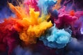 Ink in water Rainbow of colors, Motion Color drop in water,Ink swirling in ,Colorful ink abstraction. Royalty Free Stock Photo