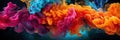 Ink in water. Splash paint mixing. Multicolored liquid dye. Abstract background color
