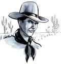Cowboy in Mexican desert