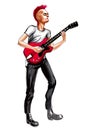 Punk playing electric guitar Royalty Free Stock Photo