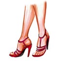 Red high heel shoes Royalty Free Stock Photo