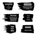 Inked black paint brushed rectangle boxes and frames vector stock