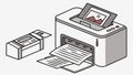 Inkjet printer illustration, office and technology vector design Generative AI Royalty Free Stock Photo