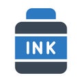 Inkpot vector glyph color icon
