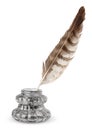 Inkwell and quill Royalty Free Stock Photo