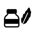 inkwell, ink, feather, write fully editable vector icon