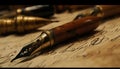 Inkwell quill signs antique contract, historic agreement made generated by AI Royalty Free Stock Photo