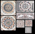Inlaid marble Gothic ornaments Royalty Free Stock Photo