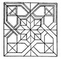 Inlaid Work Square Panel is a geometrical interlaced band, vintage engraving