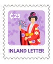 Inland letter with price and Chinese culture woman