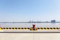 Inland pier and yangtze river landscape Royalty Free Stock Photo