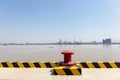 Inland pier and yangtze river landscape Royalty Free Stock Photo