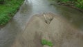 Meanders river delta dron aerial video shot inland sandy sand alluvium floodplain forest lowlands wetland swamp