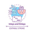 Inlays and onlays concept icon