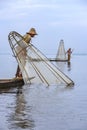 Leg rowing fisherman at Inle Lake, Shan State, Myanmar