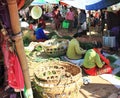 Local vegetable sellers at Phaung Daw Oo market, Inle Lake, Myanmar