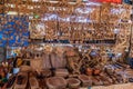 INLE, MYANMAR - NOVEMBER 28, 2016: Woodcarving souvenir stall at Inle lake, Myanm