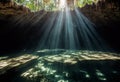 inlet penetrating Kil Ik Sunbeams cenote