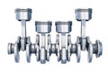 Inline-four engine, side view. 3D rendering Royalty Free Stock Photo
