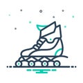 Mix icon for Inline, roller blades and wheels Royalty Free Stock Photo