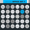 Inline Office Icons Collection Royalty Free Stock Photo