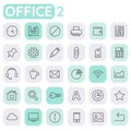 Inline Office Icons Collection, trendy linear icons Royalty Free Stock Photo