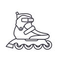 Fitness Inline Roller Skates icon isolated on white background. Outline vector illustration