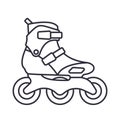 Inline Roller Skates icon isolated on white background. Outline vector illustration