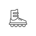 Inline skate line icon, roller outline vector sign, linear pictogram isolated on white Royalty Free Stock Photo