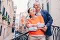 Inlove couple on old Venice street Royalty Free Stock Photo