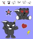 Inlove skunk cartoon expressions set Royalty Free Stock Photo