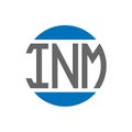 INM letter logo design on white background. INM creative initials circle logo concept. INM letter design Royalty Free Stock Photo