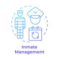Inmate management blue gradient concept icon Royalty Free Stock Photo