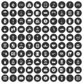 100 inn icons set black circle Royalty Free Stock Photo