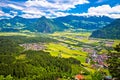 Inn river valley and town of Wiesing view Royalty Free Stock Photo